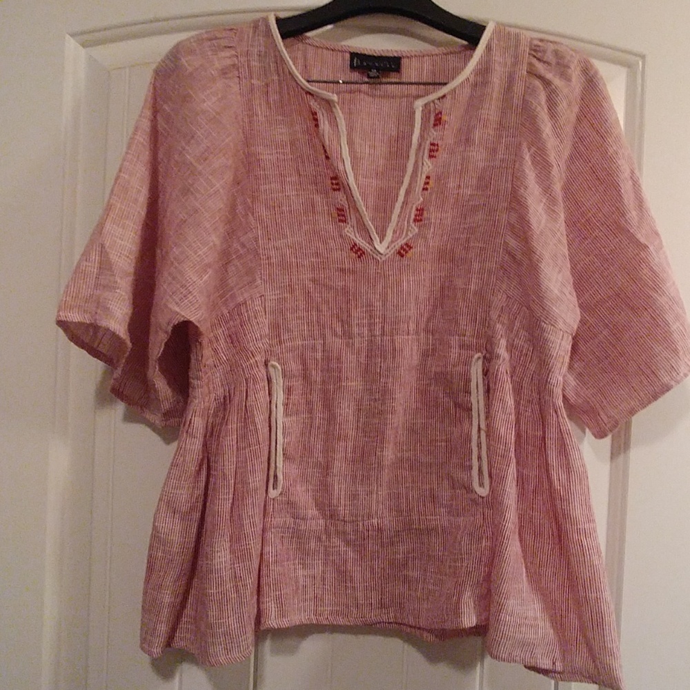 Collection by Bobeau red stripped top.🌹🌹🌹